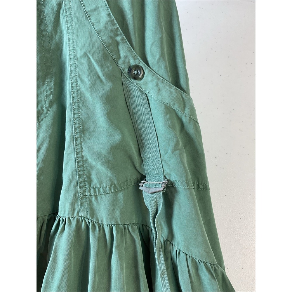 Free People Olive Maxi Skirt Utility Elastic Sz 2 Straps Lycocell Cotton Grunge - Picture 4 of 10